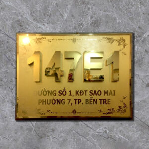 Biển số nhà biệt thự, villa chất liệu đồng