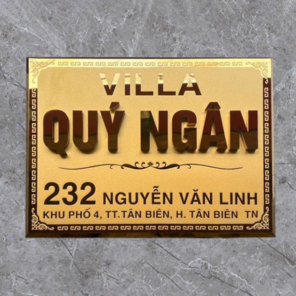 Biển số nhà biệt thự, villa chất liệu đồng, chữ nổi BT02 Biển số nhà biệt thự, villa chất liệu đồng, chữ nổi BT02