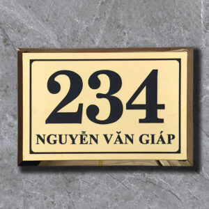 Biển số nhà đẹp bằng đồng, inox