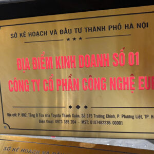 Biển công ty inox in UV