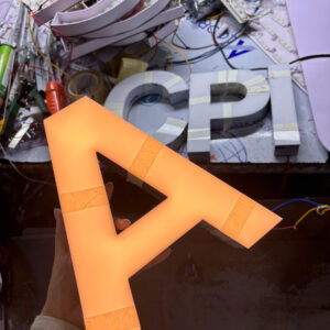 Chữ inox mặt mica sáng mặt, KHÔNG viền