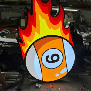 Logo lọng viền inox, mặt mica hút nổi