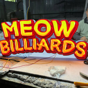 Logo lọng viền inox, mặt mica hút nổi